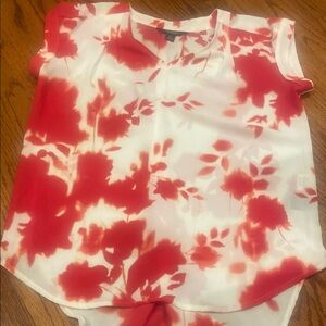 Floral Red and White Women's Top